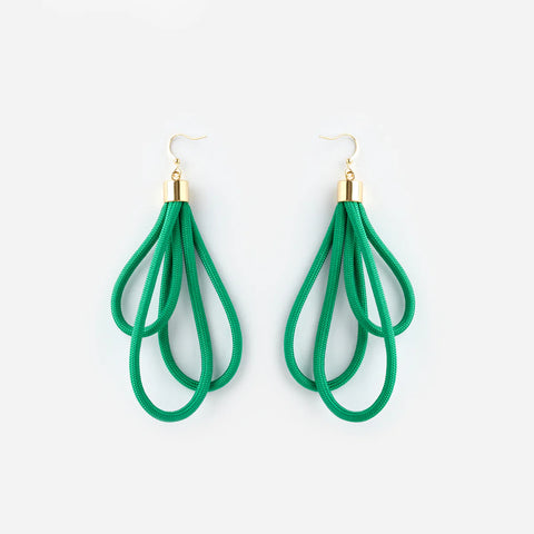 Wave earrings in Green