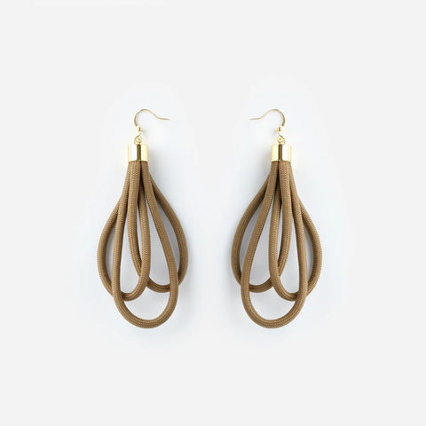 Wave earrings in Khaki