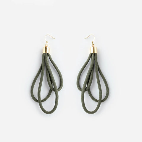 Wave earrings in Olive