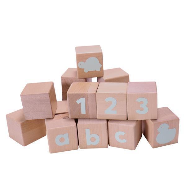 Alphabet Blocks with spearmint stickers