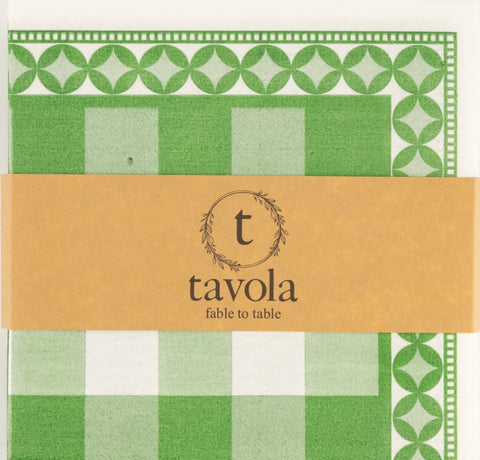 Tavola Biodegradable napkins - Summer Check in Green