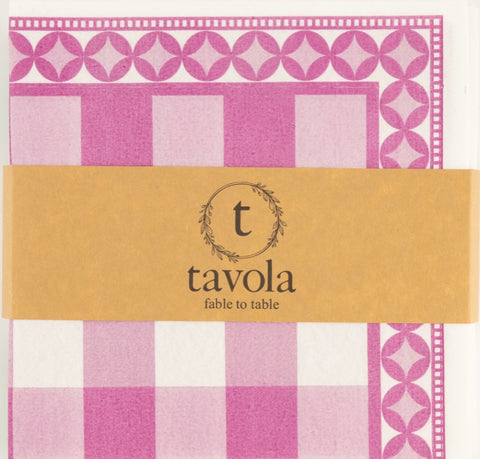 Tavola Biodegradable napkins - Summer Check in Magenta