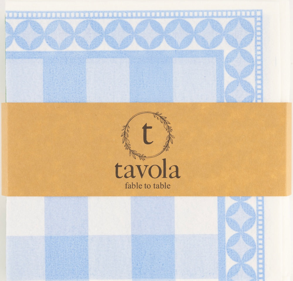 Tavola Biodegradable napkins - Summer Check in Blue