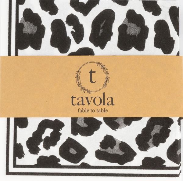 Tavola Biodegradable napkins - Leopard in Black