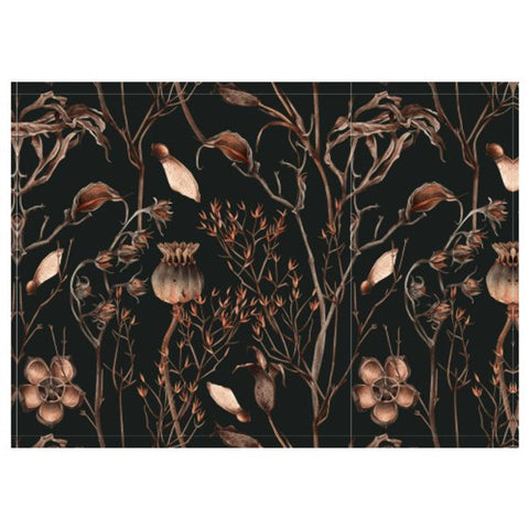 Paper Placemats - Dried winged seeds on BLACK