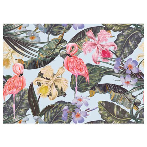 Paper Placemats - Flamingoes And Flowers