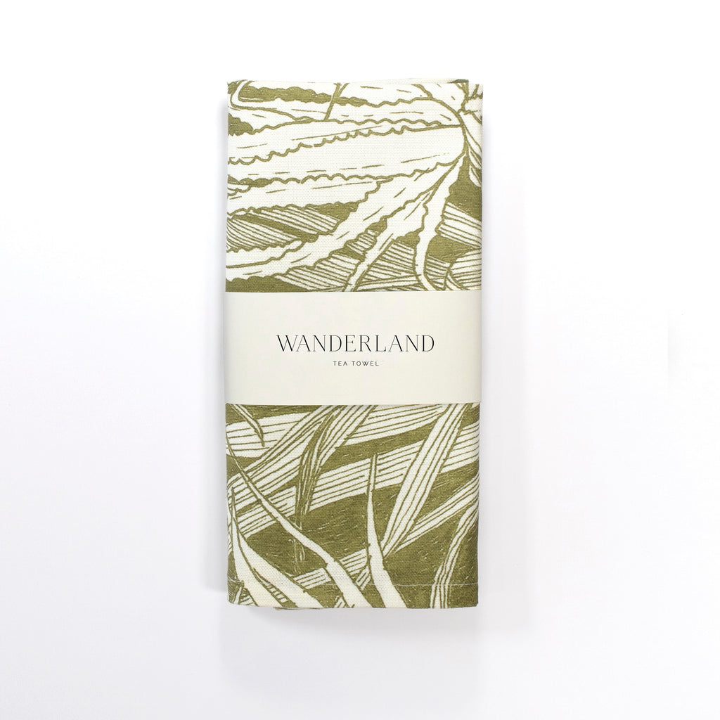 Wanderland Aureum Urban Forest Ochre Tea Towel