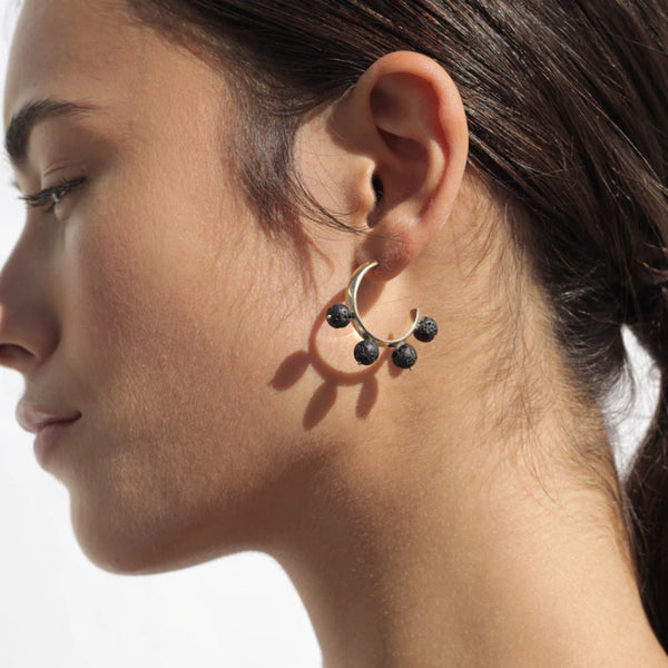 Pichulik Garland Hoop earrings (in Lava Black)