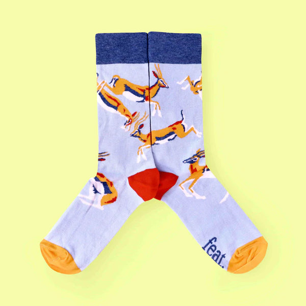 Men's Light Blue & Orange Stag Party socks