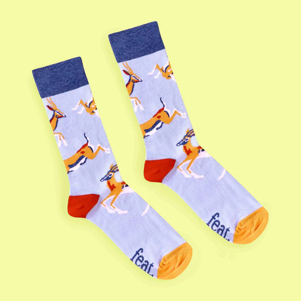 Men's Light Blue & Orange Stag Party socks