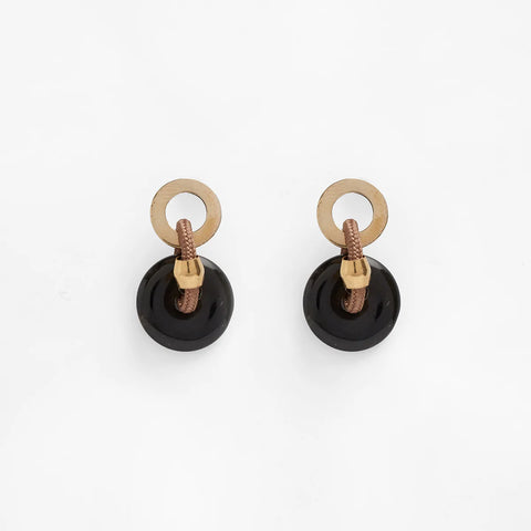 Pichulik Raku earrings (in Obsidian Taupe)