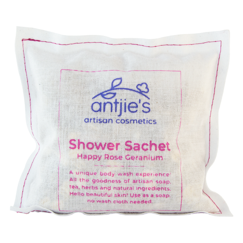 Antjie's Shower Sachet - Happy Rose Geranium